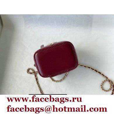 Chanel Calfskin Small Vanity with Chain Bag AP2292 Burgundy 2021