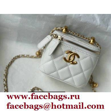 Chanel Calfskin Small Vanity with Chain Bag AP2292 White 2021
