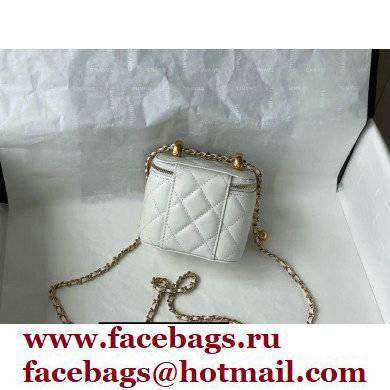 Chanel Calfskin Small Vanity with Chain Bag AP2292 White 2021
