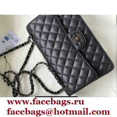 Chanel Caviar Leather Medium Classic Flap Bag A1112 So Black