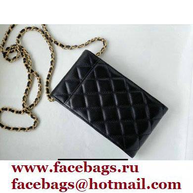 Chanel Charms Small Clutch With Chain Phone Bag Black 2021