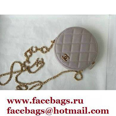Chanel Grained Calfskin Round Clutch with Coco Chain Bag Dusty Pink 2021