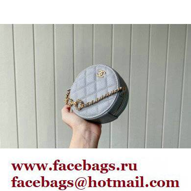 Chanel Grained Calfskin Round Clutch with Coco Chain Bag Gray 2021