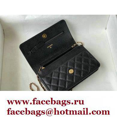 Chanel Grained Calfskin Wallet on Chain WOC Bag with Coco Chain AP2298 Black 2021