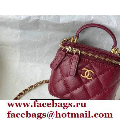 Chanel Lambskin Small Vanity with Chain Bag AP2198 Burgundy 2021