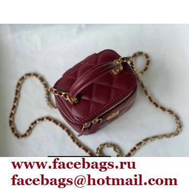 Chanel Lambskin Small Vanity with Chain Bag AP2198 Burgundy 2021