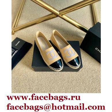 Chanel Leather and Patent CC Logo Espadrilles G29762 Beige 2022