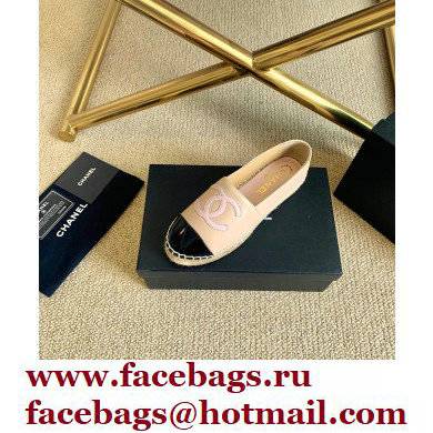 Chanel Leather and Patent CC Logo Espadrilles G29762 Light Beige 2022