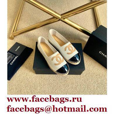 Chanel Leather and Patent CC Logo Espadrilles G29762 White 2022