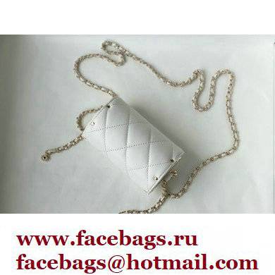 Chanel Lipstick Case Mini Bag with Chain White 2021