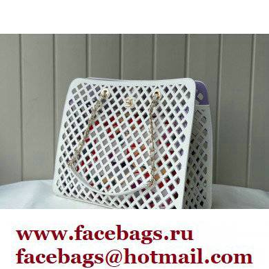 Chanel See Through Perforated Calfskin Shopping Tote Bag AS2377 White 2021