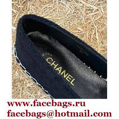 Chanel Tweed and Fabric CC Logo Espadrilles G29762 Black 2022