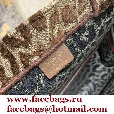 Dior Book Tote Bag in Multicolor Mizza Embroidery Brown 2021
