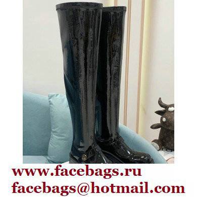 Dior Crinkled and Stretch Patent Calfskin D-Doll Thigh Boots 2021 Dior Crinkled and Stretch Patent Calfskin D-Doll Thigh Boots 2021