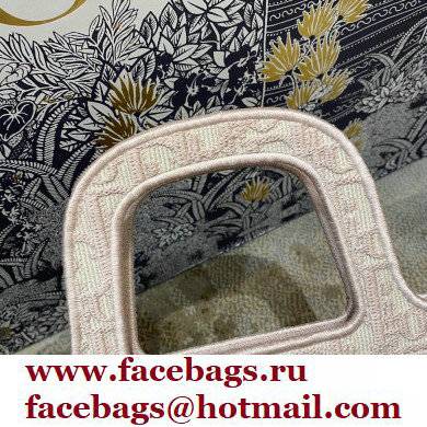 Dior Mini Book Tote Bag in Oblique Embroidery Pale Pink 2021