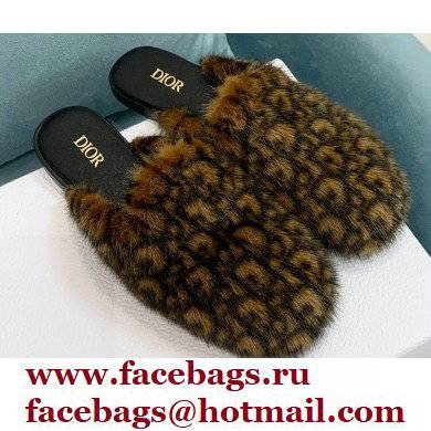 Dior Mink Fur Oblique INDIOR Mules Brown 2021 Dior Mink Fur Oblique INDIOR Mules Brown 2021