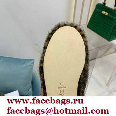 Dior Mink Fur Oblique INDIOR Mules Brown 2021