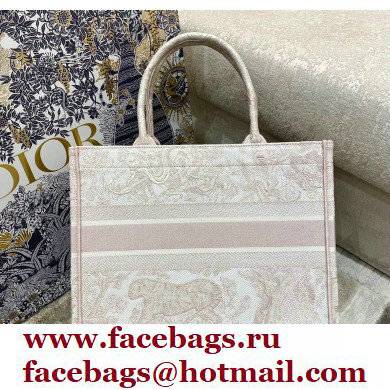 Dior Small Book Tote Bag in Toile de Jouy Embroidery Pale Pink 2021 - Click Image to Close