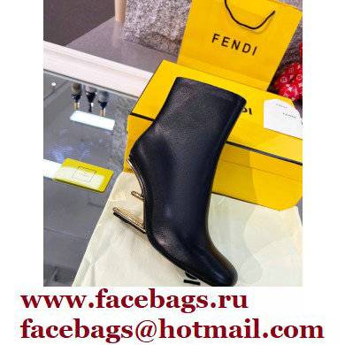 FENDI FIRST Leather High-heeled Boots Black 2021