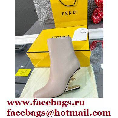 FENDI FIRST Leather High-heeled Boots Nude 2021 - Click Image to Close