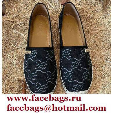 Fendi FF Print Canvas Espadrilles Black 2022