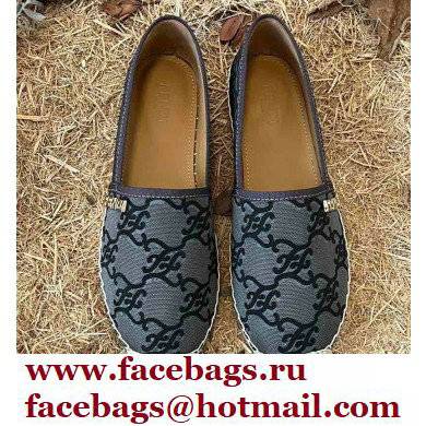 Fendi FF Print Canvas Espadrilles Gray 2022