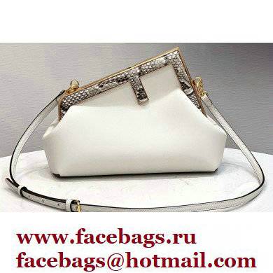 Fendi First Small Leather Bag White/Python Details 2021 Fendi First Small Leather Bag White/Python Details 2021