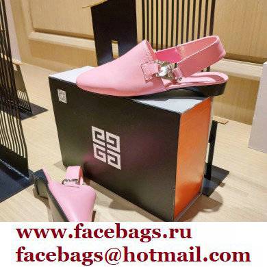 Givenchy Heel 3cm G Chain Slingback Flat Mules Pink 2021