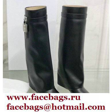 Givenchy Heel 9.5cm Shark Lock Pant Boots in Leather Black 2021 - Click Image to Close