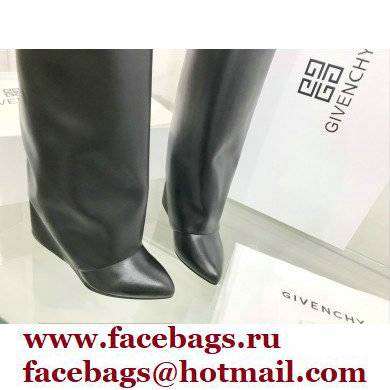 Givenchy Heel 9.5cm Shark Lock Pant Boots in Leather Black 2021 - Click Image to Close