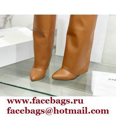 Givenchy Heel 9.5cm Shark Lock Pant Boots in Leather Brown 2021 - Click Image to Close