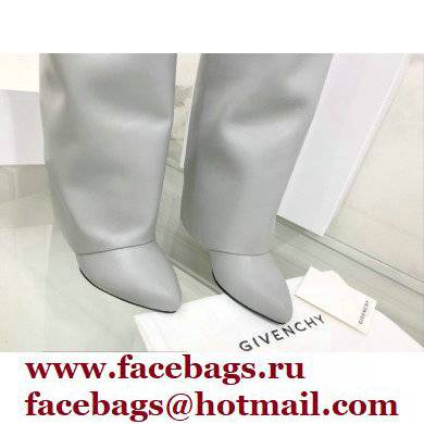 Givenchy Heel 9.5cm Shark Lock Pant Boots in Leather Gray 2021 - Click Image to Close