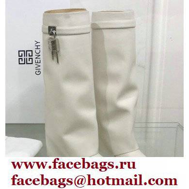 Givenchy Heel 9.5cm Shark Lock Pant Boots in Leather White 2021 - Click Image to Close