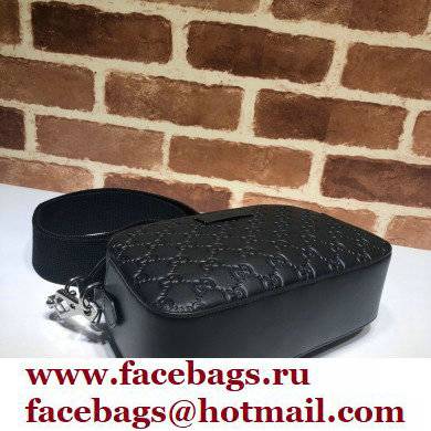 Gucci GG Embossed Leather Black Small Shoulder Bag 574886 2021 - Click Image to Close