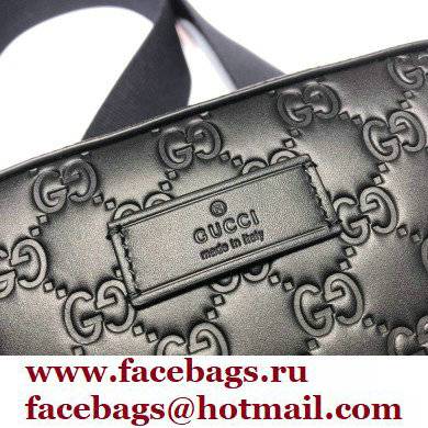 Gucci GG Embossed Leather Black Small Shoulder Bag 574886 2021