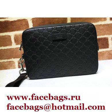 Gucci GG Embossed Leather Men's Bag 429146 Black - Click Image to Close