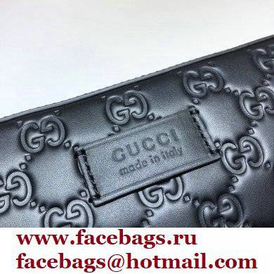 Gucci GG Embossed Men's Bag 495562 Black with Removable Wrist Strap