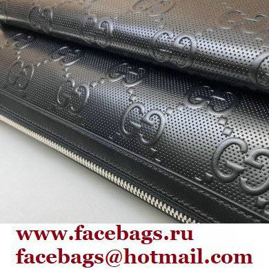 Gucci GG Embossed Messenger Bag 658565 Black 2021
