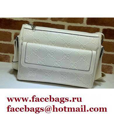 Gucci GG Embossed Messenger Bag 658565 White 2021 - Click Image to Close