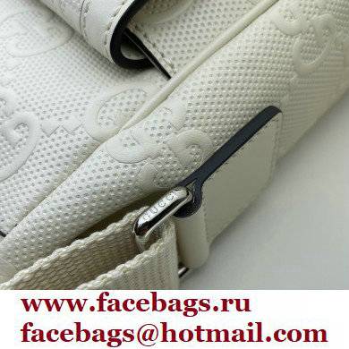 Gucci GG Embossed Messenger Bag 658565 White 2021 - Click Image to Close
