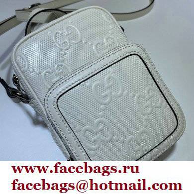 Gucci GG Embossed Mini Bag 658553 White 2021 - Click Image to Close