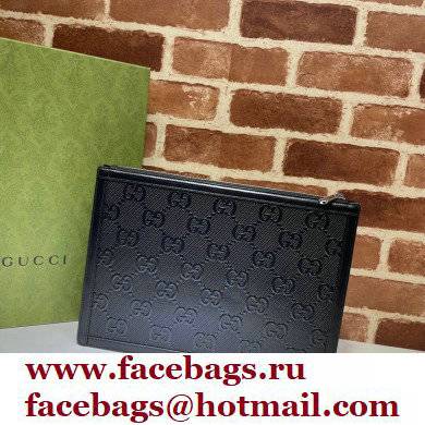 Gucci GG Embossed Pouch Bag 646449 Black 2021