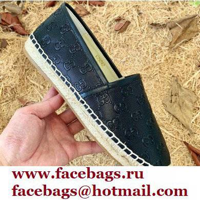 Gucci GG Leather Espadrilles Black 2022 - Click Image to Close