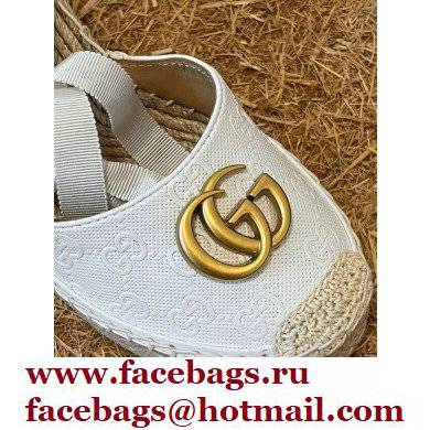 Gucci GG Leather Platform 10cm Espadrilles White 2022 - Click Image to Close