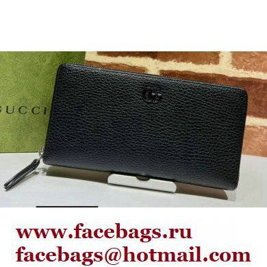 Gucci GG Marmont zip around wallet 456117 Resin Hardware Black 2021