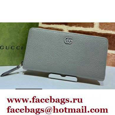 Gucci GG Marmont zip around wallet 456117 Resin Hardware Gray 2021
