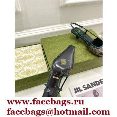 Gucci Heel 4cm 100 Slingback Pumps Gray 2022
