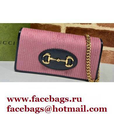 Gucci Horsebit 1955 chain wallet 621892 corduroy Pink 2021 - Click Image to Close