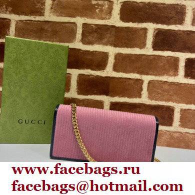 Gucci Horsebit 1955 chain wallet 621892 corduroy Pink 2021 - Click Image to Close
