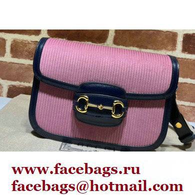 Gucci Horsebit 1955 small bag 602204 corduroy Pink 2021